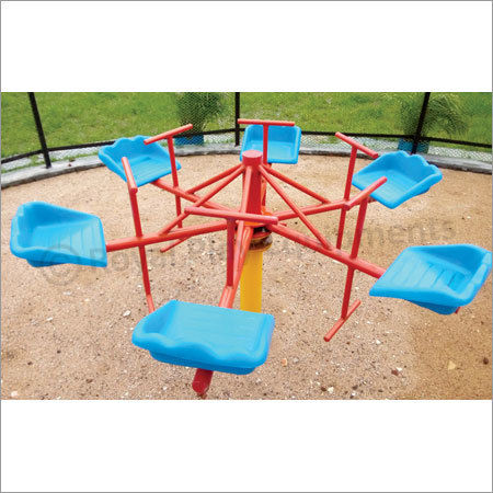 Outdoor Playground 6 Seater Merry Go Round Frp Merry Go Round Revolving Platform For Kids