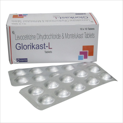 Glorikast-L - Montelukast 10mg + Levocetirizine 5mg Tabs , Antihistamine Capsules in Wti with Corton Packaging