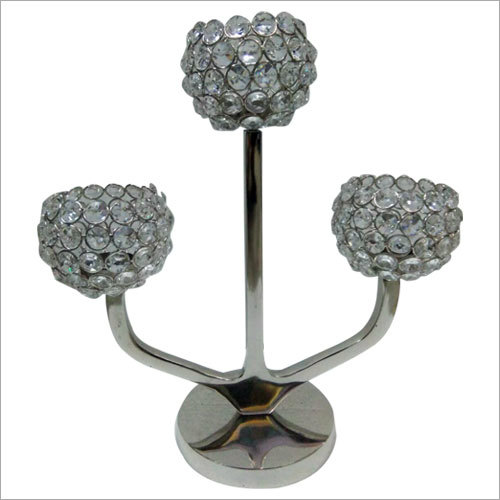 3 Bowl Crystal Candle Stand