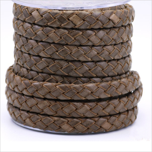 Flat Leather Braided cord Flat Leather Braided cord