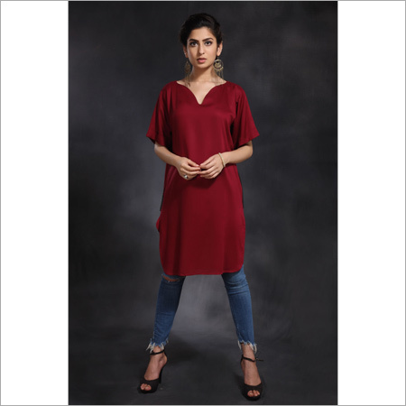 Ladies Rayon Trendy Neckline Kurti