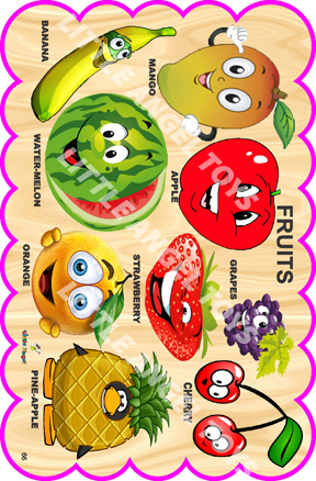 Wooden Cartoon Fruits Cutouts Age Group: 3-5