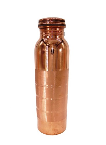 Copper Water Bottle Leak Proof Silver Touch - 1000ML Capacity, 10.2" Height x 2.8" Diameter, Pure Copper Material, Copper Color