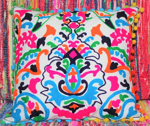 Suzani Embroidered Cushion Cover Set