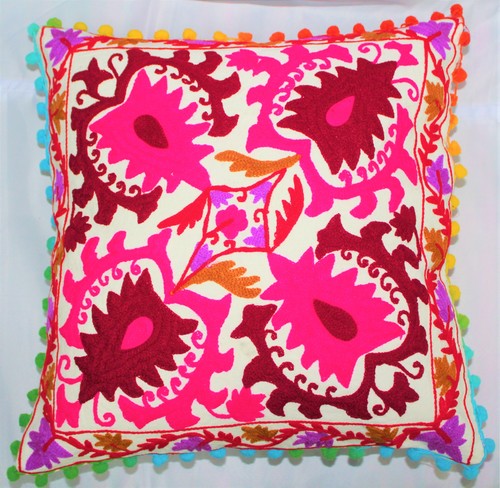 Suzani Floor Cushion Cover Dimensions: 16 X 16 Inch (In)