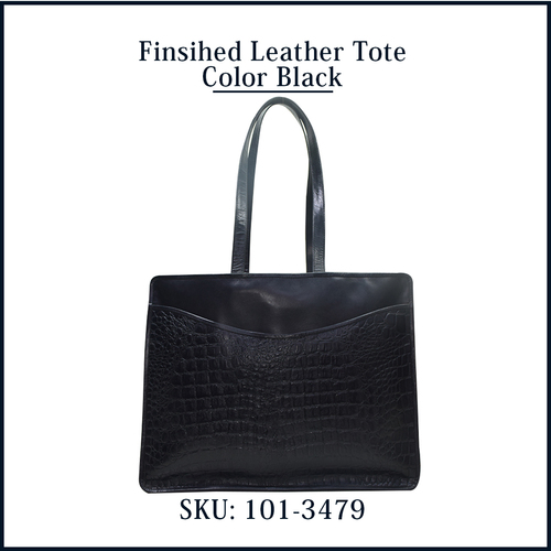 Finished Leather Tote Color Black