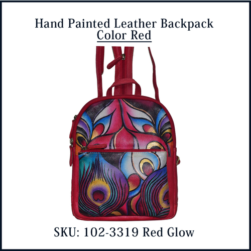 Hand Painted Leather Backpack