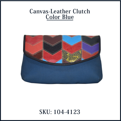 Canvas Leather Clutch Bag