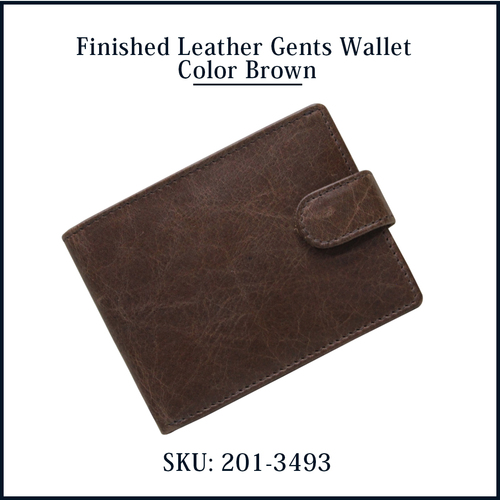 Finished Leather Gents Wallet Color Brown