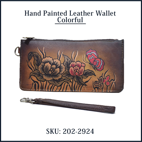 Ladies Purse Hand Painted Leather Wristlet Wallet at Best Price in Kolkata