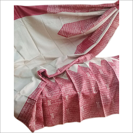 Light Acid Printed Tasar Sarees