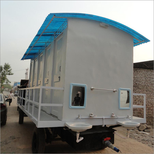 Pre Fabricated Mobile Frp Toilet Mounted On Steel Frame With Sludge Tank