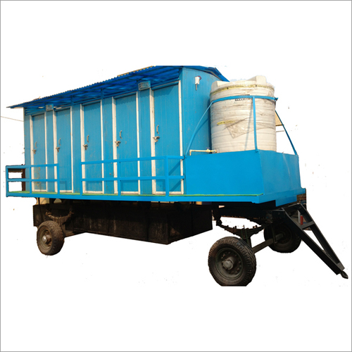 Pre Fabricated Mobile Ppgi Toilet Mounted On Steel Frame With Sludge Tank