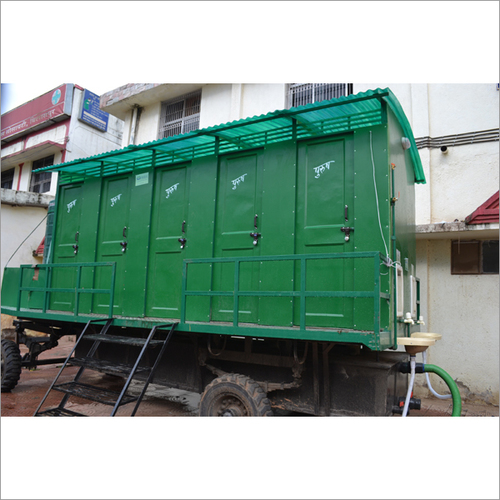 Pre-fabricated Mobile Frp Toilet Mounted On Steel Frams With Bio Digester