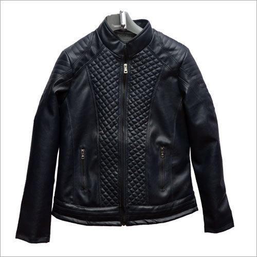 Ladies Black Leather Jacket