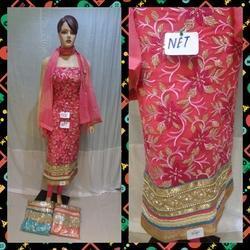 Net Wedding Suit - Cotton Silk Customized Size Red Color Thread Work and Digital Print Design | Ethnic Indian Party Wear