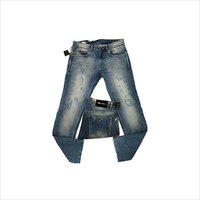 Blue And White Men Denim Jeans