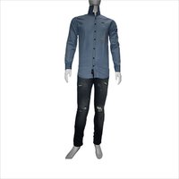 Men Plain Shirt - Cotton Fabric, Various Sizes, Orange Color | Quick Dry, Washable, Full Sleeves