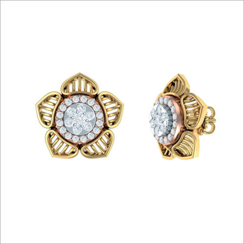 Natural Diamond Star Stud Earrings