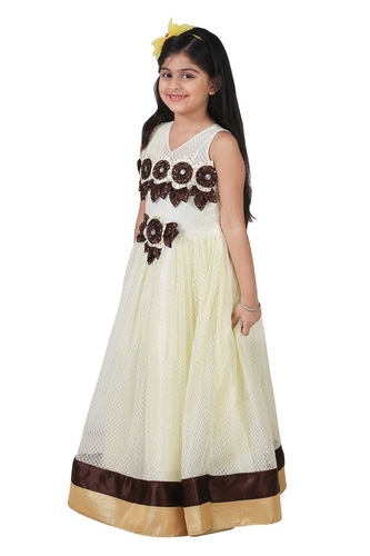 Crazeis Beautiful Net Dress - Embroidered With Stone Decoration, Perfect Evening Wear for Girls Aged 3-9 Years, Ideal for Summer