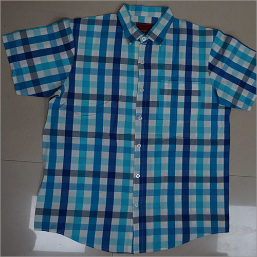 South Check Shirts - Cotton, Large, Blue | Breathable Fabric, Stylish Design, Durable Material, Comfortable Fit