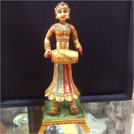 Wood Bone Inlay Statue