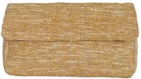 Gold Vintage Chindi Rag Rug Clutch Bag - 6.5"x11" | Multi-Color, Snap Button Closure, Lightweight Design