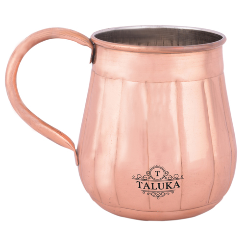 Copper Moscow Mule Mug Belly Liner - 600ml Volume, 4.1" Height & 3.2" Width | Copper Nickel Material, Frosted Mug Effect, Heat Sensitive