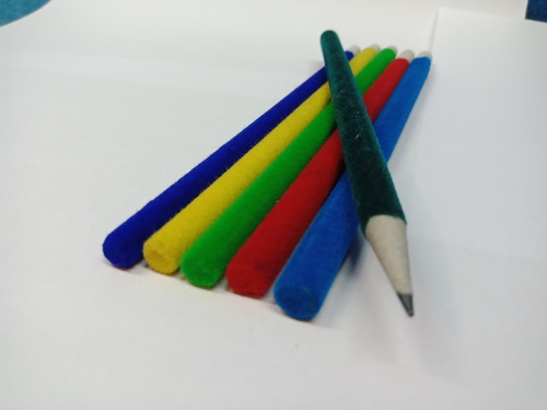 Velvet Coated Polymer Pencils - Non-Toxic 10 Grams All Colors | Comfortable Grip Super Dark Lead Smooth Flow Writing Less Breaking
