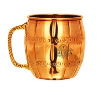 Copper Moscow Mule Beer Mug - Pure Copper, Height: 3.5" Inch, Diameter: 3.2" Inch, Volume: 530 Ml, Weight: 170 Gram | Round Shape, Brass Handle, Elegant Copper Finish