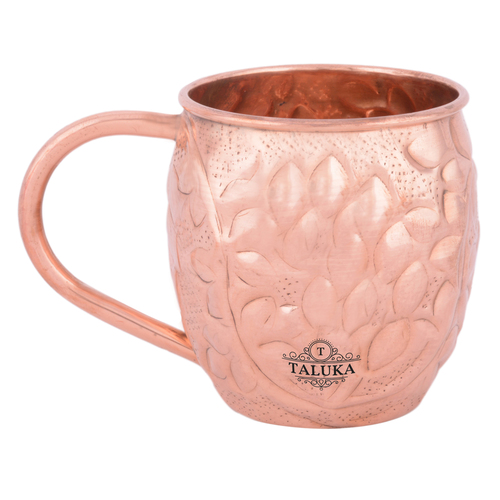 Copper Moscow Mule Beer Mug Leaf Design Length: 3.5 Inch (In)