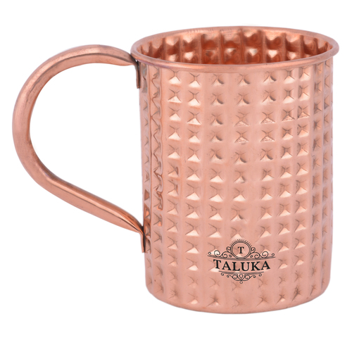 Copper Beer Mug - 415 ML Capacity, 100% Pure Copper Material with Hammered Finish | Round Shape, Elegant Copper Design, Lightweight at 161 Grams