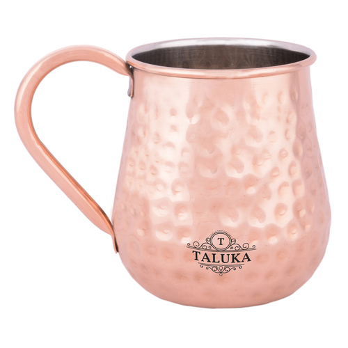 Copper Moscow Mule Mug Hammer Belly Design - 150g Copper Nickel, 600ml Volume, 4.1" Height x 3.2" Width | Round Shape, Elegant Copper Finish