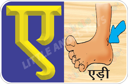 Hindi Alphabet Flash Cards - Plastic Material, Yellow and Brown Colors | Easy to Use, Modern Style