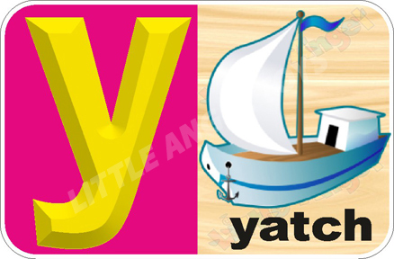 Yellow English Alphabet Flash Cards