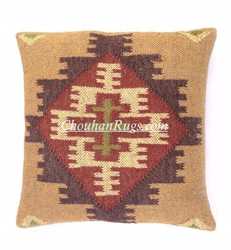 Red And Brown Handmade Cushoin Cover