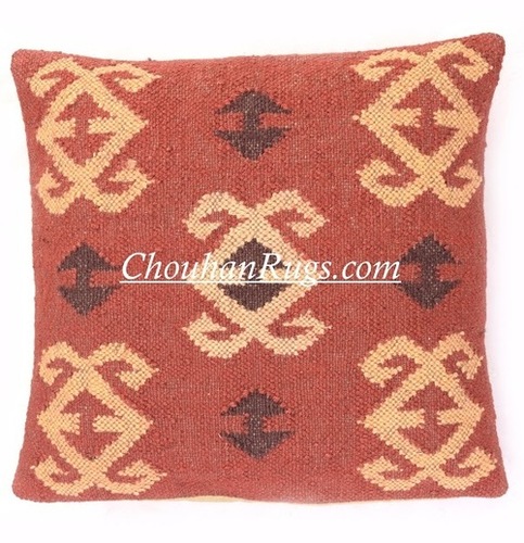 Red Handmade Embroidered Cushion Cover