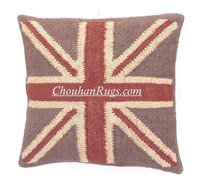 Maroon Jute Cushion Cover