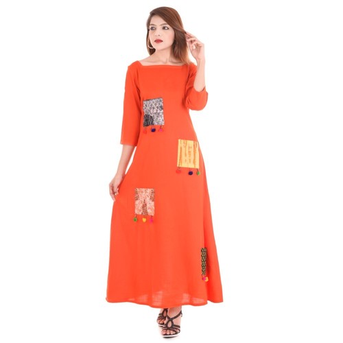 Embroidered Mix Colored Cotton/Rayon Ladies Kurtis Bust Size: 28.5 Inch (In)
