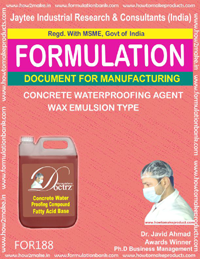 Concrete Waterproofing Agent - Wax Emulsion Formula Document | Instant Email Delivery, Downloadable E-Book