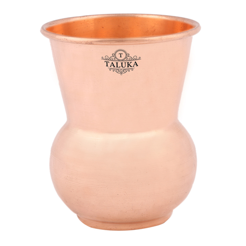 Copper Plain Belly Glass - Pure Copper Material, 4.5" Height X 3" Width, 300 Ml Volume | Elegant Copper Drinkware, Weighs 250 Grams
