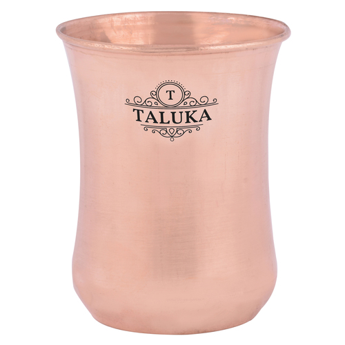 Copper Water Glass - Pure Copper, 4" Height x 3" Width, 280 ML Volume | Lightweight 100 Grams, Classic Copper Color, Elegant Drink Ware