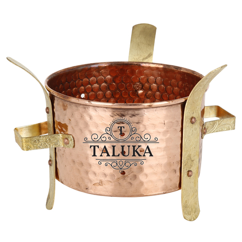 Copper Sigdi Sigri - 5" x 5" Inch Copper Material | Food Warmer for Cooking and Heating Ideal for Use with Coal Cow Dung and Wood