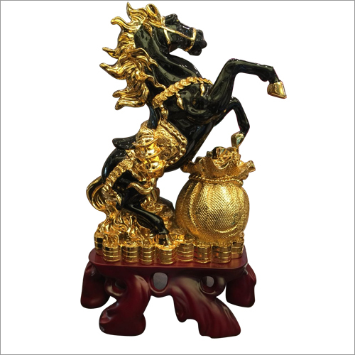 Standing Golden Horse Statue