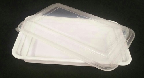 Food Tray - Plastic, 225x154x50 mm | Microwavable, Hygienic, Dishwasher Safe, Freezable, Lightweight, Multi-Color Options, Sealable Solution