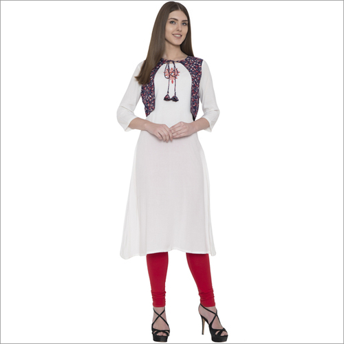 Embroidery Rayon  With Koti Straight Kurti
