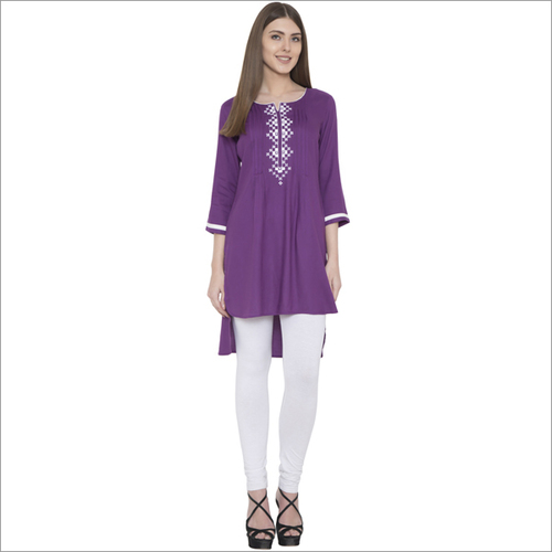 Embroidery Rayon Straight Kurti