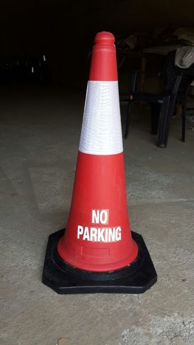 Traffic Safety Cones - PVC and Rubber, 750 mm Height | Red Color, 300 mm Base Diameter, Durable and Weather Resistant, High Visibility Features