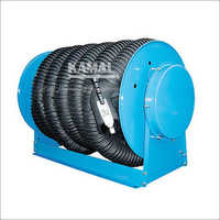 Exhaust Hose Reel - Steel, 10 Ft Hose Length, 4 In Diameter, Blue Color - Heavy Duty, Long Lasting, Automatic Rewind, Smooth Operation