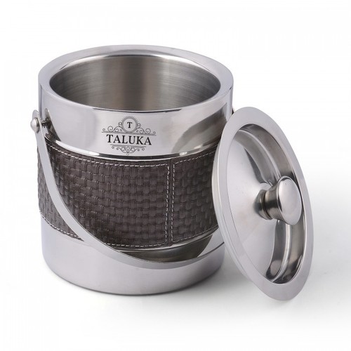 Stainless Steel Leather Ice Bucket